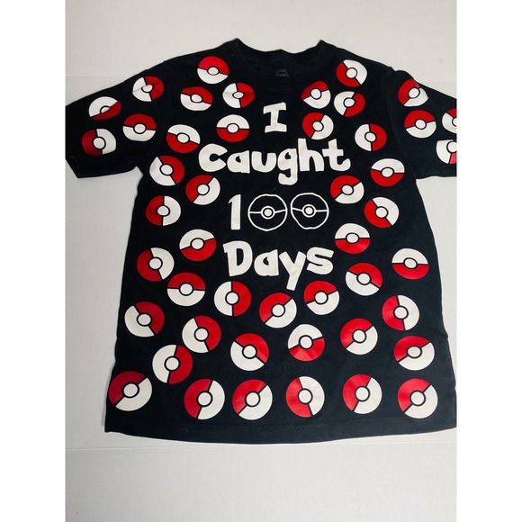 wonder nation Other - Wonder Nation Boys Pokemon I Caught 100 Days Poke Ball Graphic Tee Black L 10-12